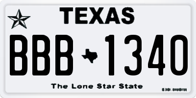 TX license plate BBB1340