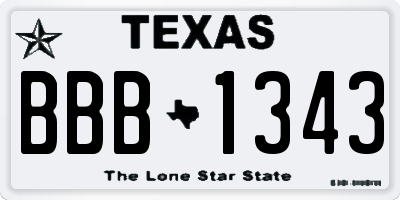 TX license plate BBB1343