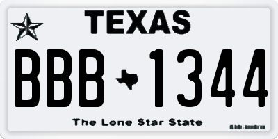 TX license plate BBB1344