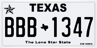 TX license plate BBB1347