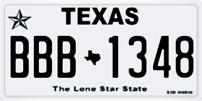 TX license plate BBB1348