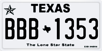 TX license plate BBB1353