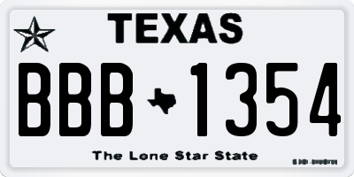 TX license plate BBB1354