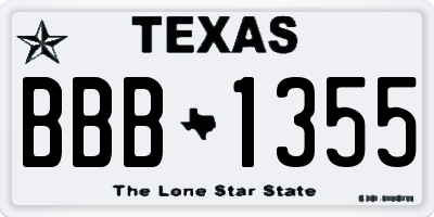 TX license plate BBB1355