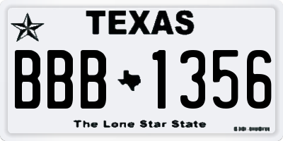 TX license plate BBB1356