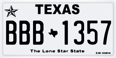 TX license plate BBB1357