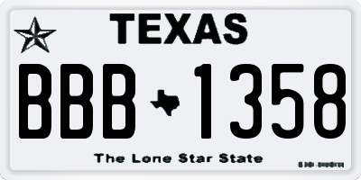 TX license plate BBB1358