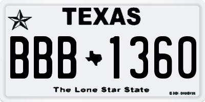 TX license plate BBB1360