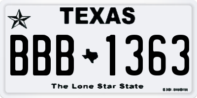 TX license plate BBB1363