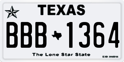 TX license plate BBB1364