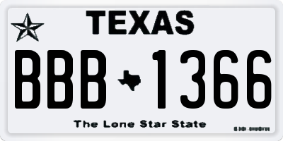 TX license plate BBB1366