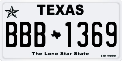 TX license plate BBB1369