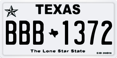 TX license plate BBB1372