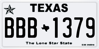 TX license plate BBB1379