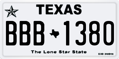 TX license plate BBB1380