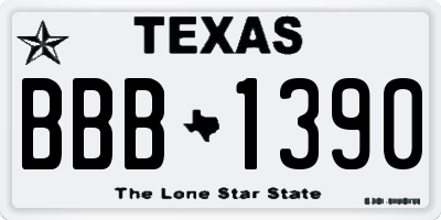 TX license plate BBB1390