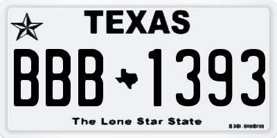 TX license plate BBB1393