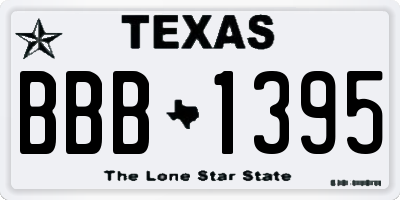 TX license plate BBB1395