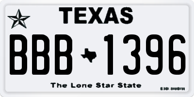 TX license plate BBB1396