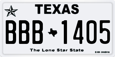 TX license plate BBB1405