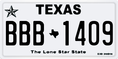 TX license plate BBB1409