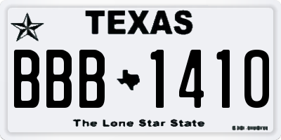 TX license plate BBB1410