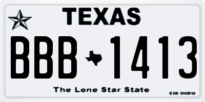 TX license plate BBB1413