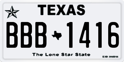 TX license plate BBB1416
