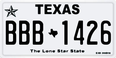 TX license plate BBB1426