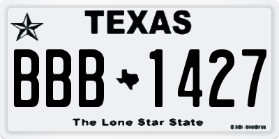 TX license plate BBB1427