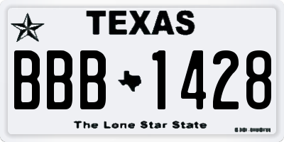 TX license plate BBB1428