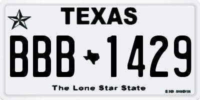 TX license plate BBB1429