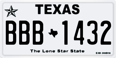TX license plate BBB1432