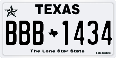 TX license plate BBB1434