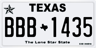 TX license plate BBB1435