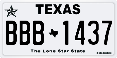 TX license plate BBB1437