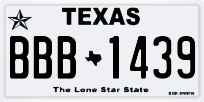 TX license plate BBB1439