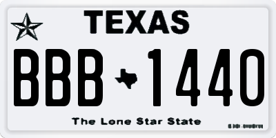 TX license plate BBB1440