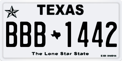 TX license plate BBB1442