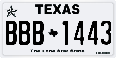 TX license plate BBB1443