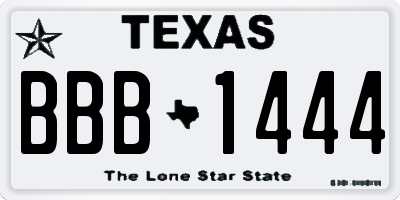 TX license plate BBB1444