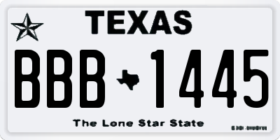 TX license plate BBB1445