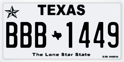 TX license plate BBB1449