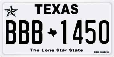 TX license plate BBB1450