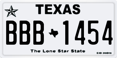 TX license plate BBB1454