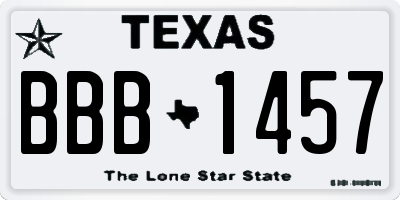 TX license plate BBB1457