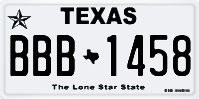 TX license plate BBB1458