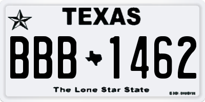 TX license plate BBB1462