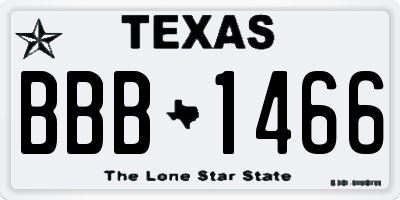 TX license plate BBB1466