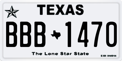 TX license plate BBB1470